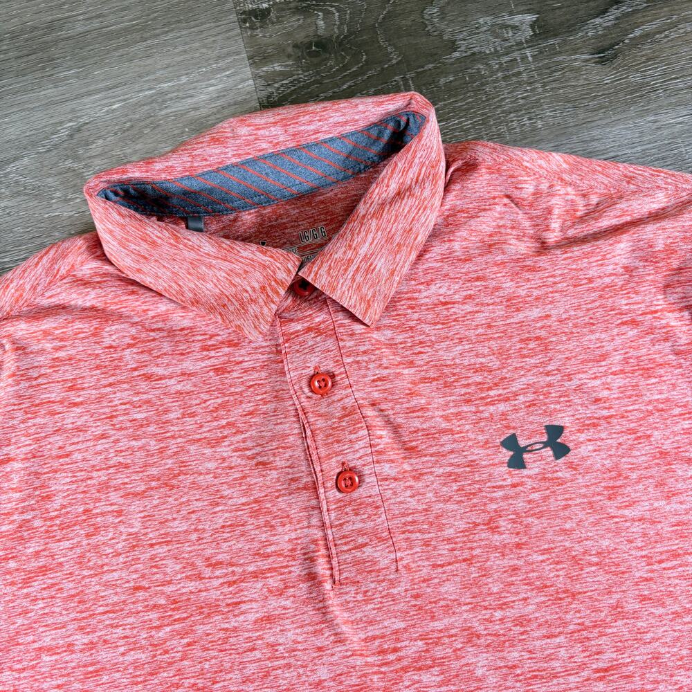 Under Armour Heat Gear‎ Loose Red Polo Size Large